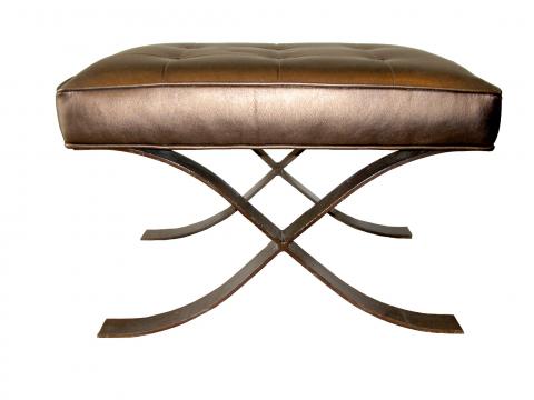 Vintage Metallic and Iron X-Base Bench