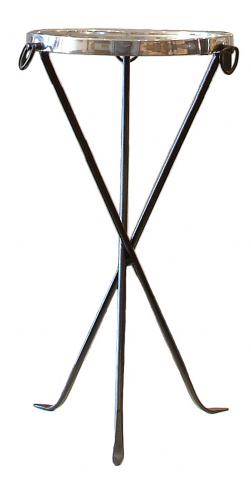 Iron and Nickel Tripod Drink Table