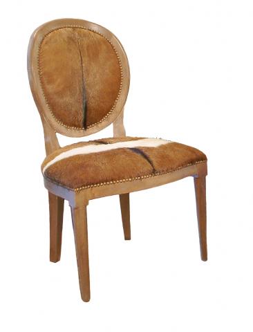 Goatskin Round Back  Side Chair