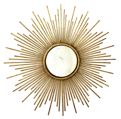 Antique Brass Sunburst Mirror
