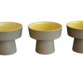 Vintage Set of Putty and Chartreuse Compotes