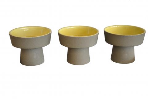 Vintage Set of Putty and Chartreuse Compotes